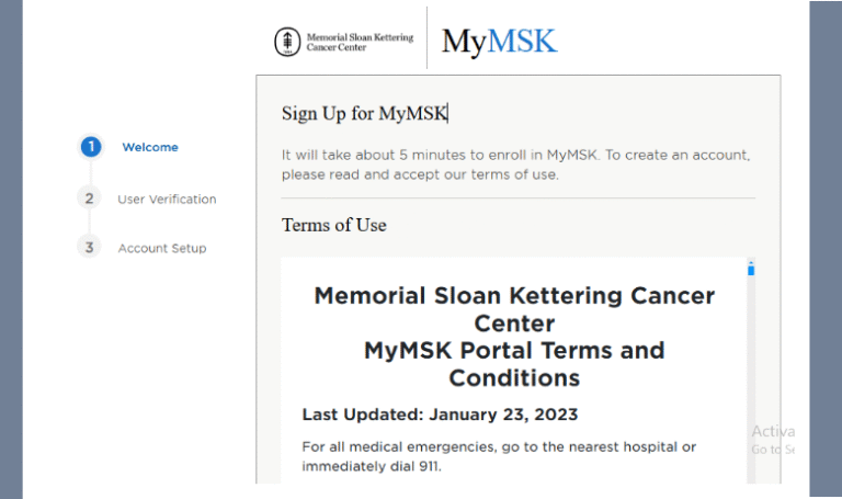 Sign Up for MSKMychart