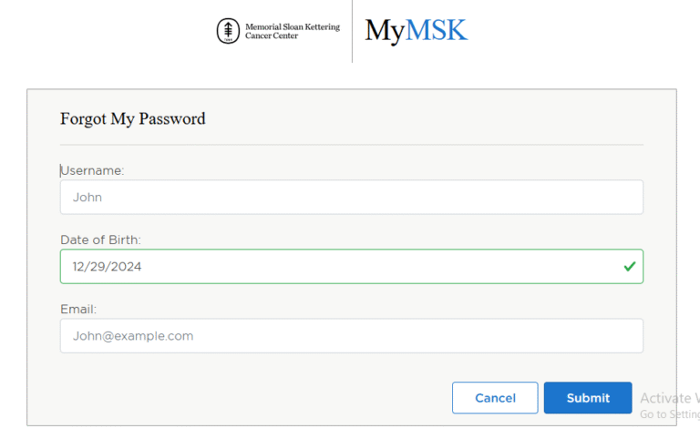 How to Recover Your MSKMychart Account